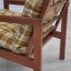 1970s, Danish lounge chair, original condition, furniture wool fabric, teak wood.