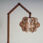 Vintage Danish floor lamp with woven shade