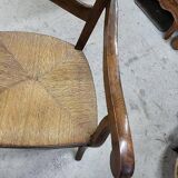 Old 19th century walnut straw armchair n° 2