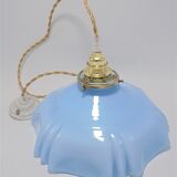 Blue opaline hanging lamp