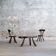 Brutalist sculptural table with stools, 1970s, set of 3.