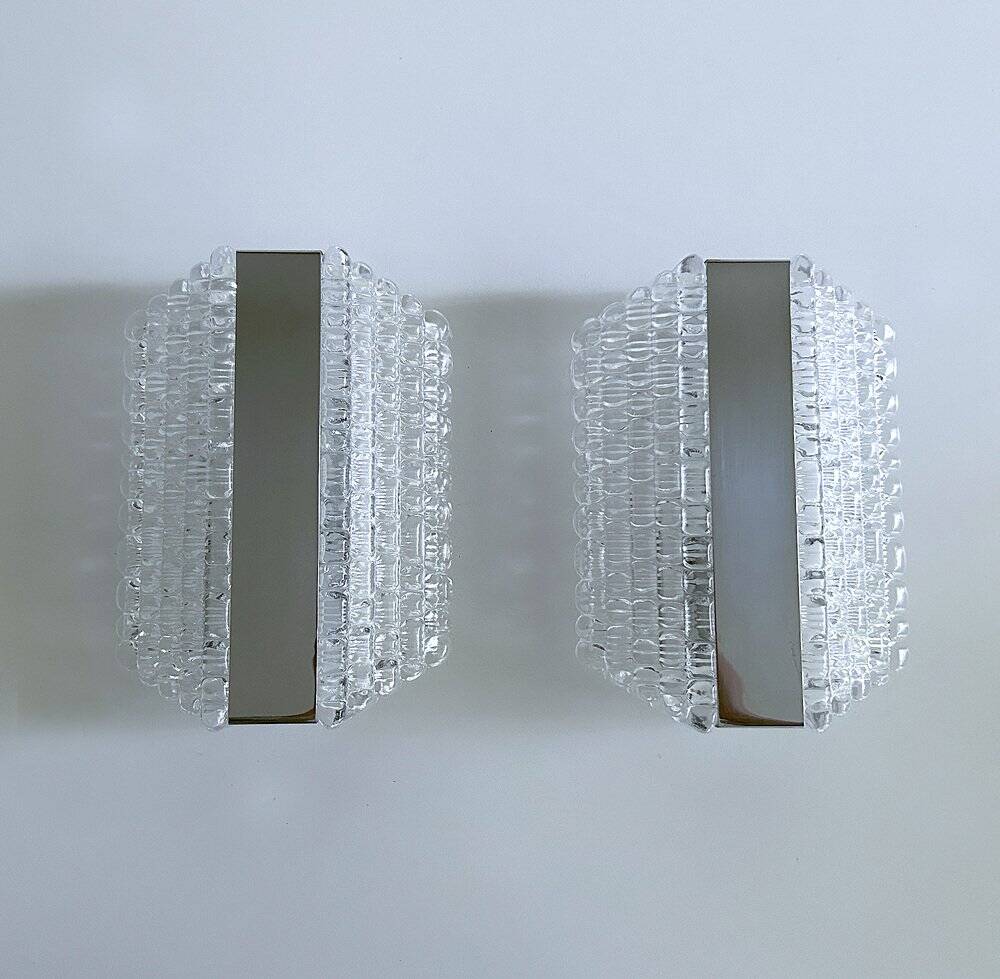 Pair  Vintage glass sconces from Kaiser
