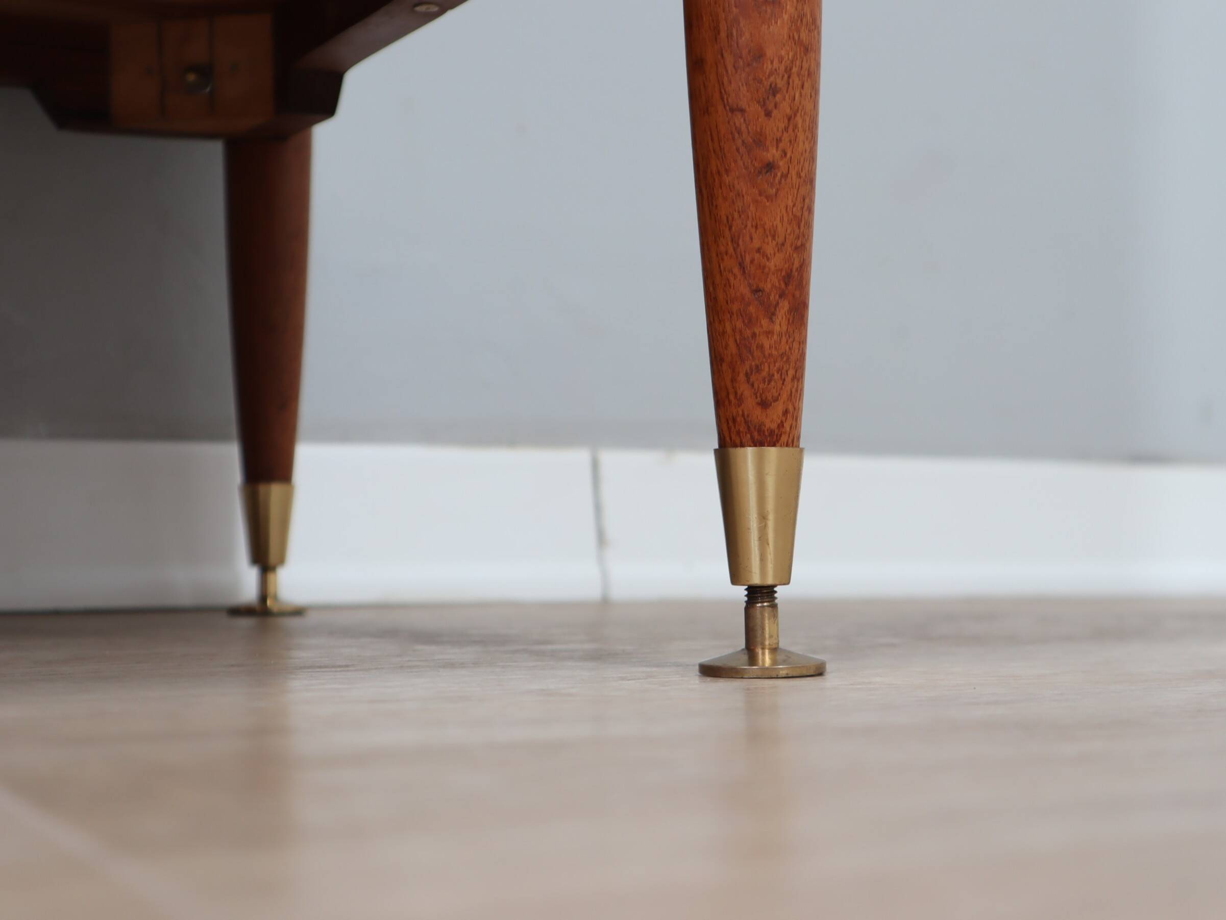 1960s Italian mid-century teak highboard restored with brass feet