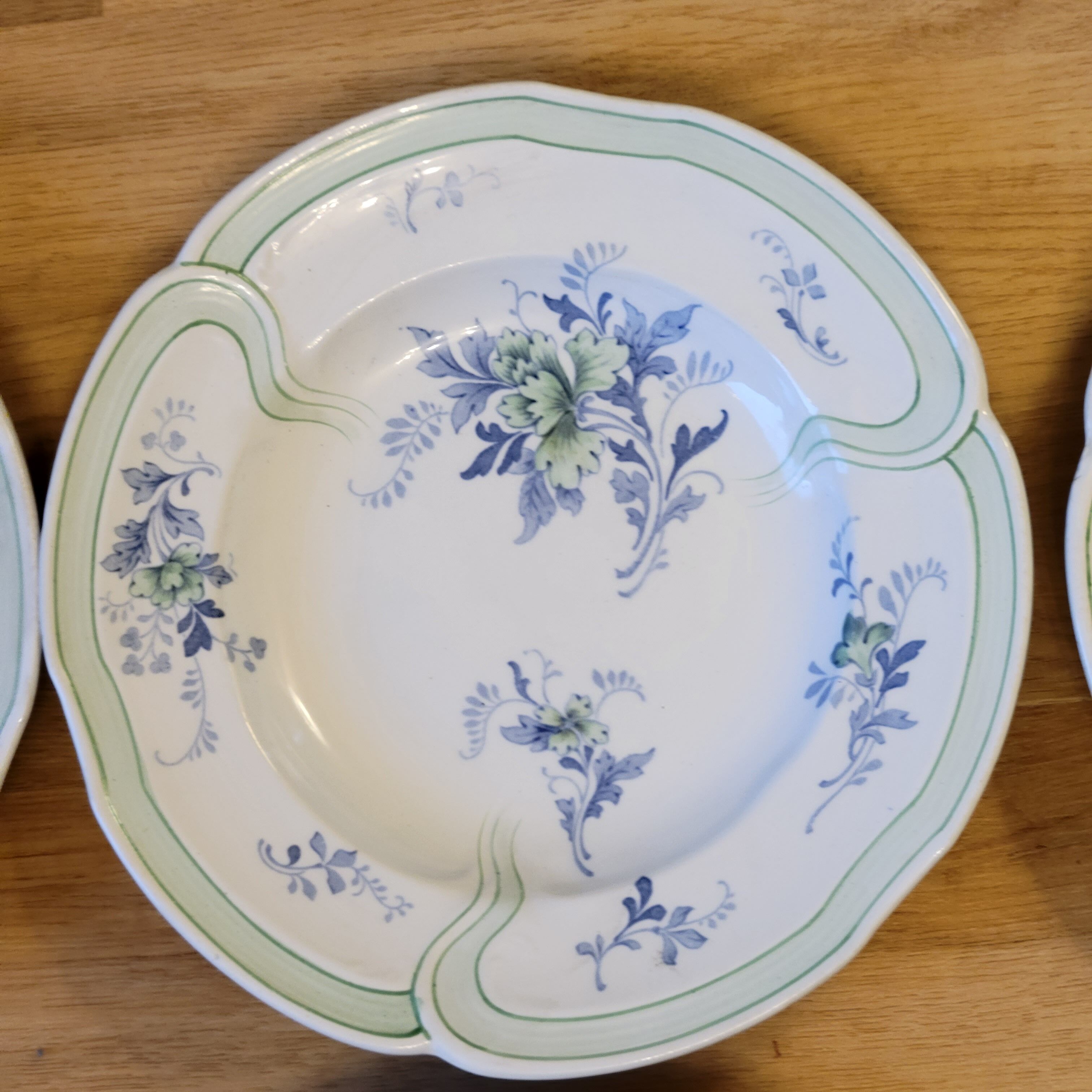 9 old K&G Lunéville hollow plates Regency model