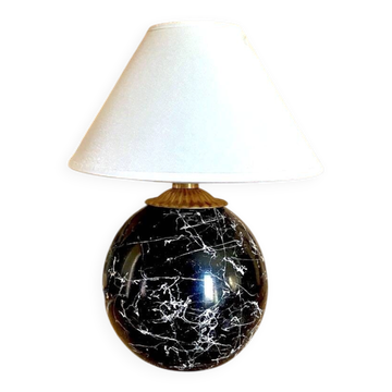 Lampe bois trompe-l’œil, câble tissu 2 M, abat-jour coton