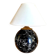 Wood trompe-l'œil lamp, 2 m fabric cable, cotton shade