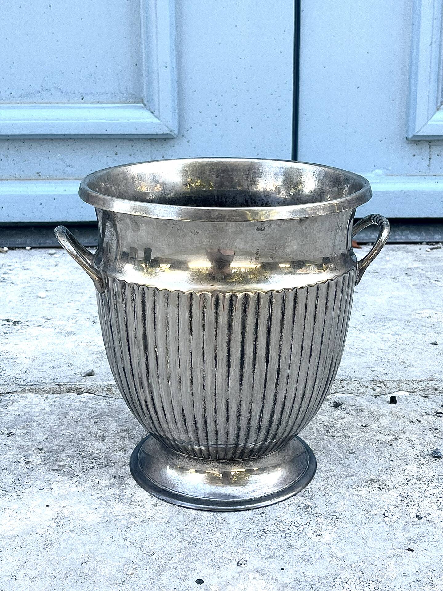 Silver Plated Champagne Bucket – Italian Empire Style Wine Cooler