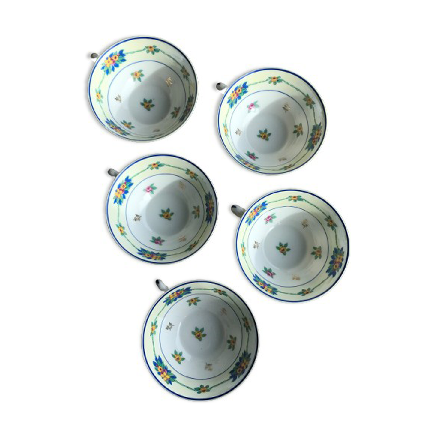 Series of 5 cups in Limoges pork