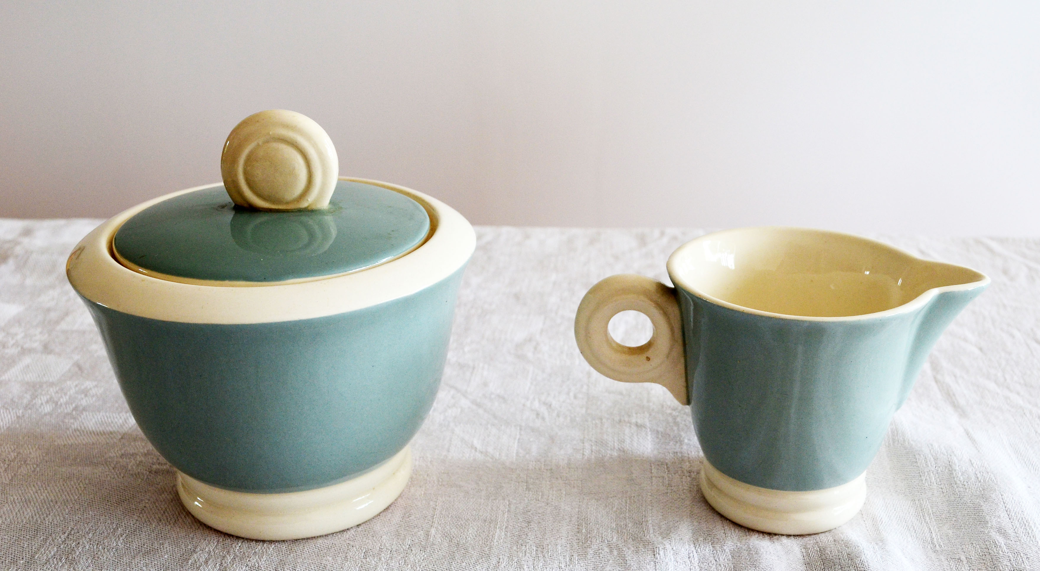 Green art deco coffee service Digoin