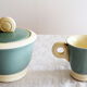 Green art deco coffee service Digoin