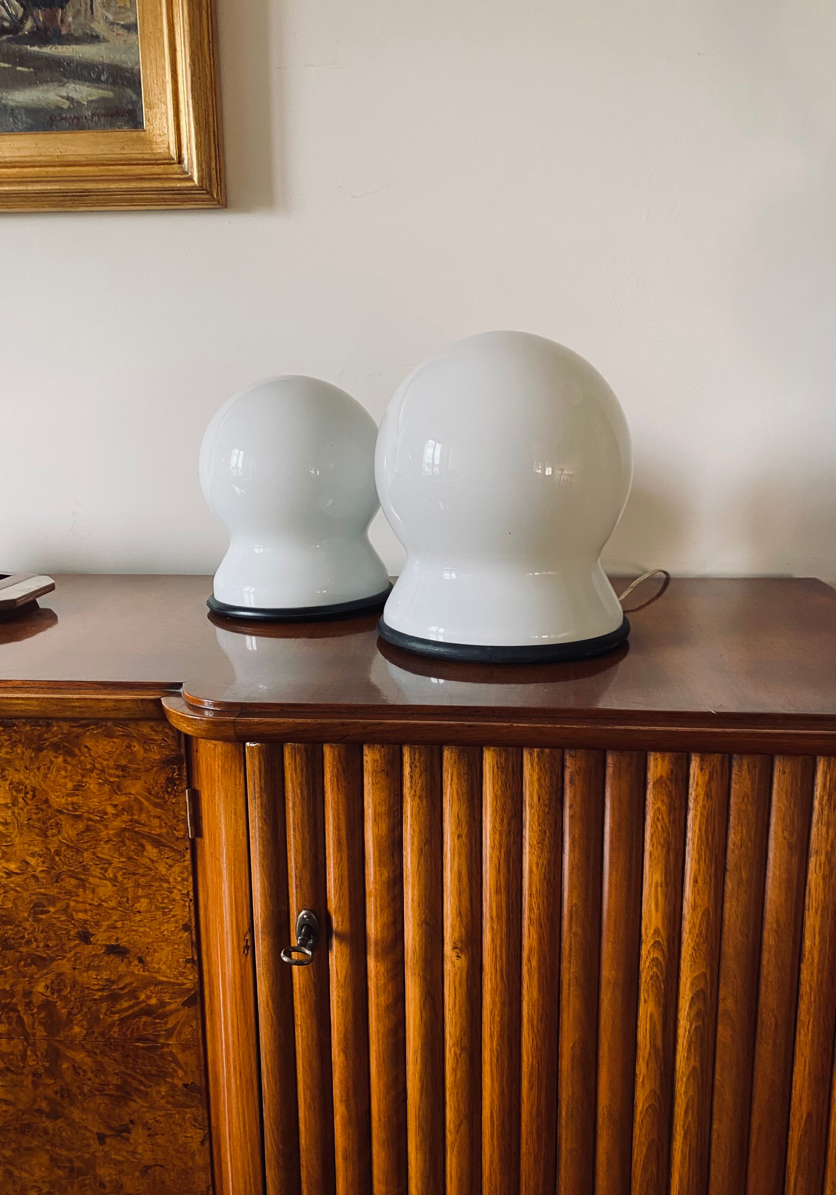 Sergio Asti, Set of 2 "Scafandro" Table Lamps, Candle, Italy 1970s