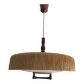 Suspension Temde en sisal et teck vers 1960