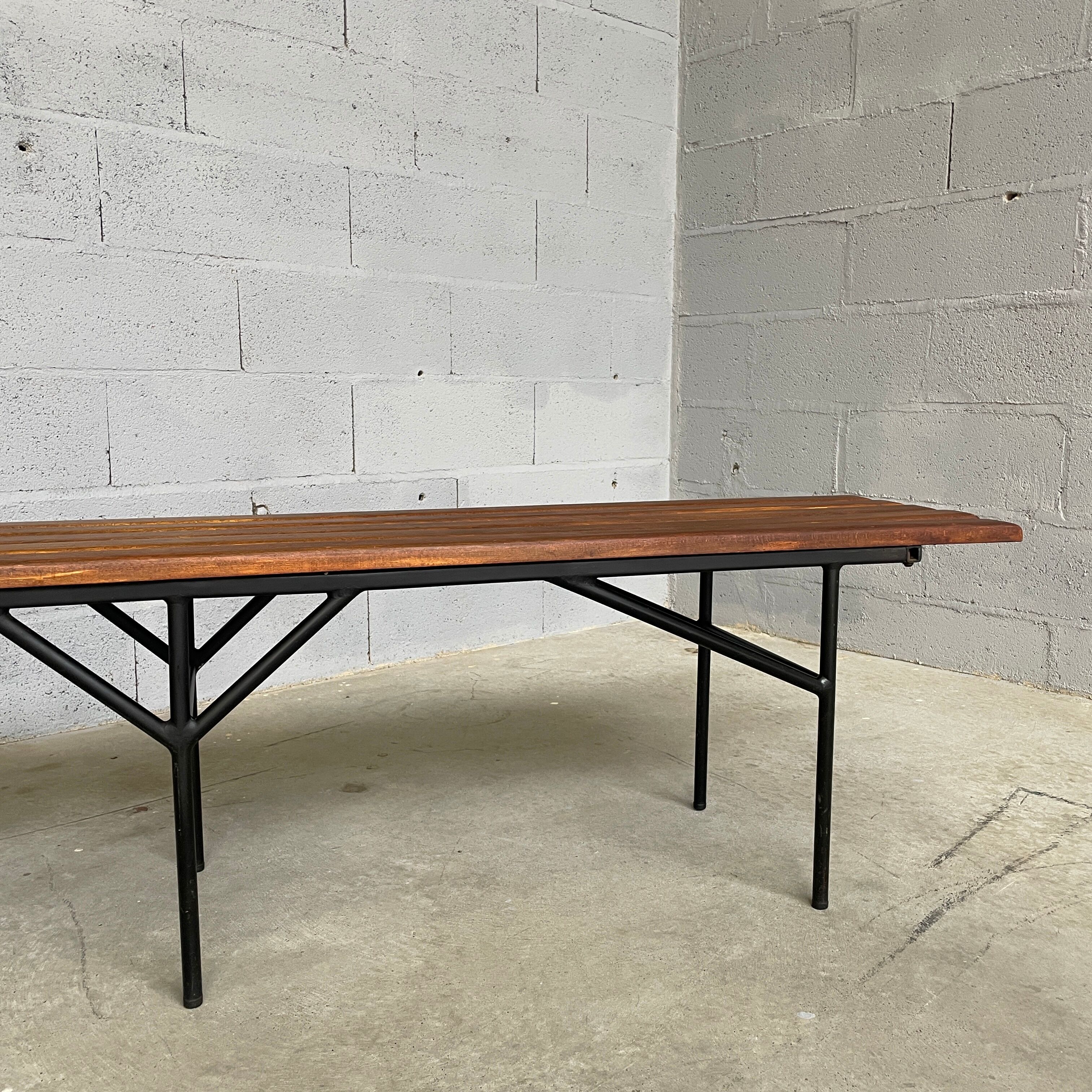 Bench, wood and metal