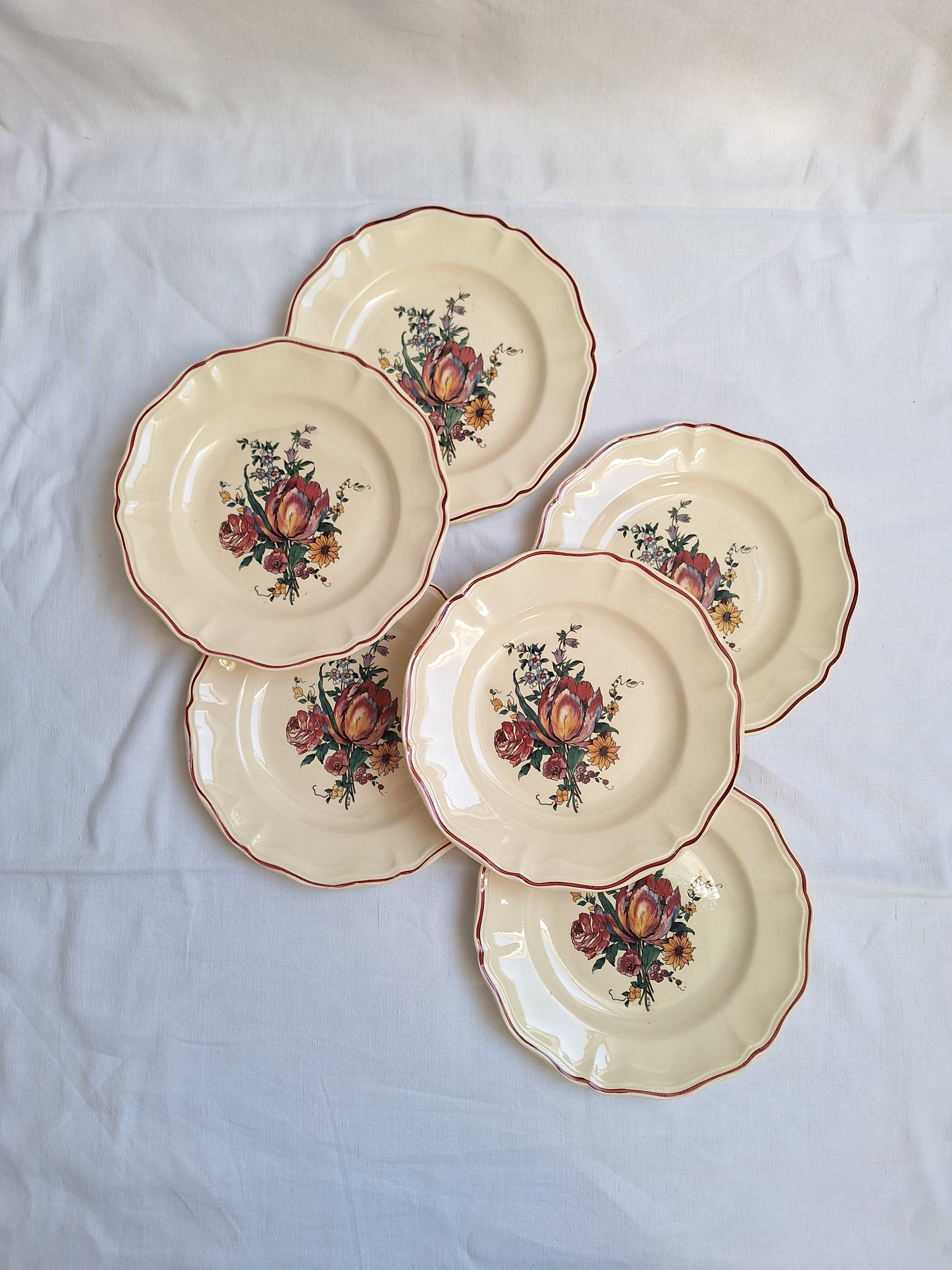 Assiettes plates Digoin Sarreguemines Modèle Lorraine