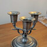 Candle holder three pewter lights