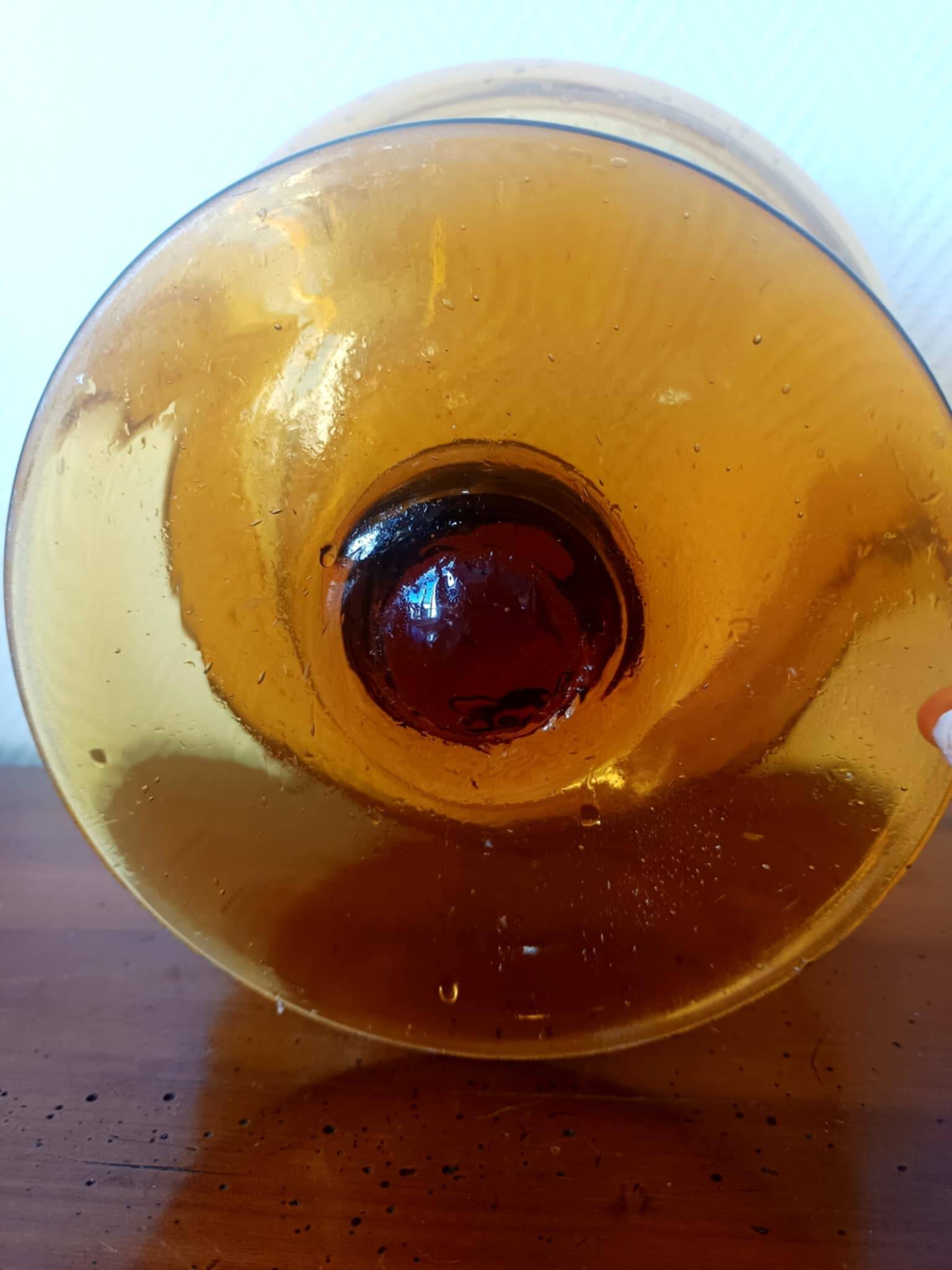 Large bubble glass centrepiece bowl Biot 25 cm