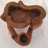 Carved wooden empty pocket.