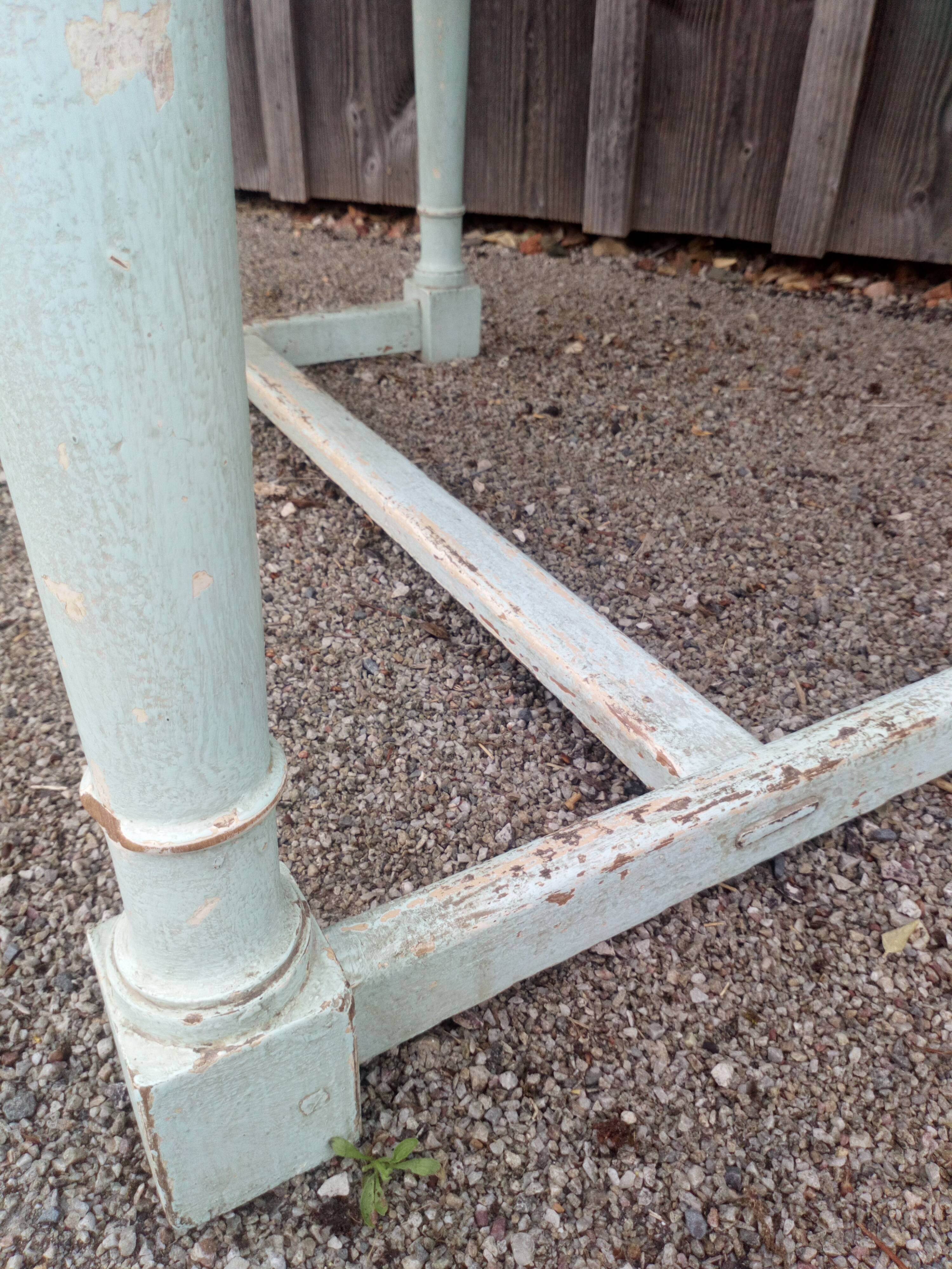 Old patinated table turned wood