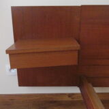 Scandinavian style bed in 140 with two integrated nightstands