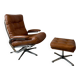 Vintage reclining lounge chair and footrest