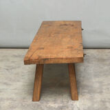 Vintage Oak Butcher's Block Coffee Table/Bench, 1930 s