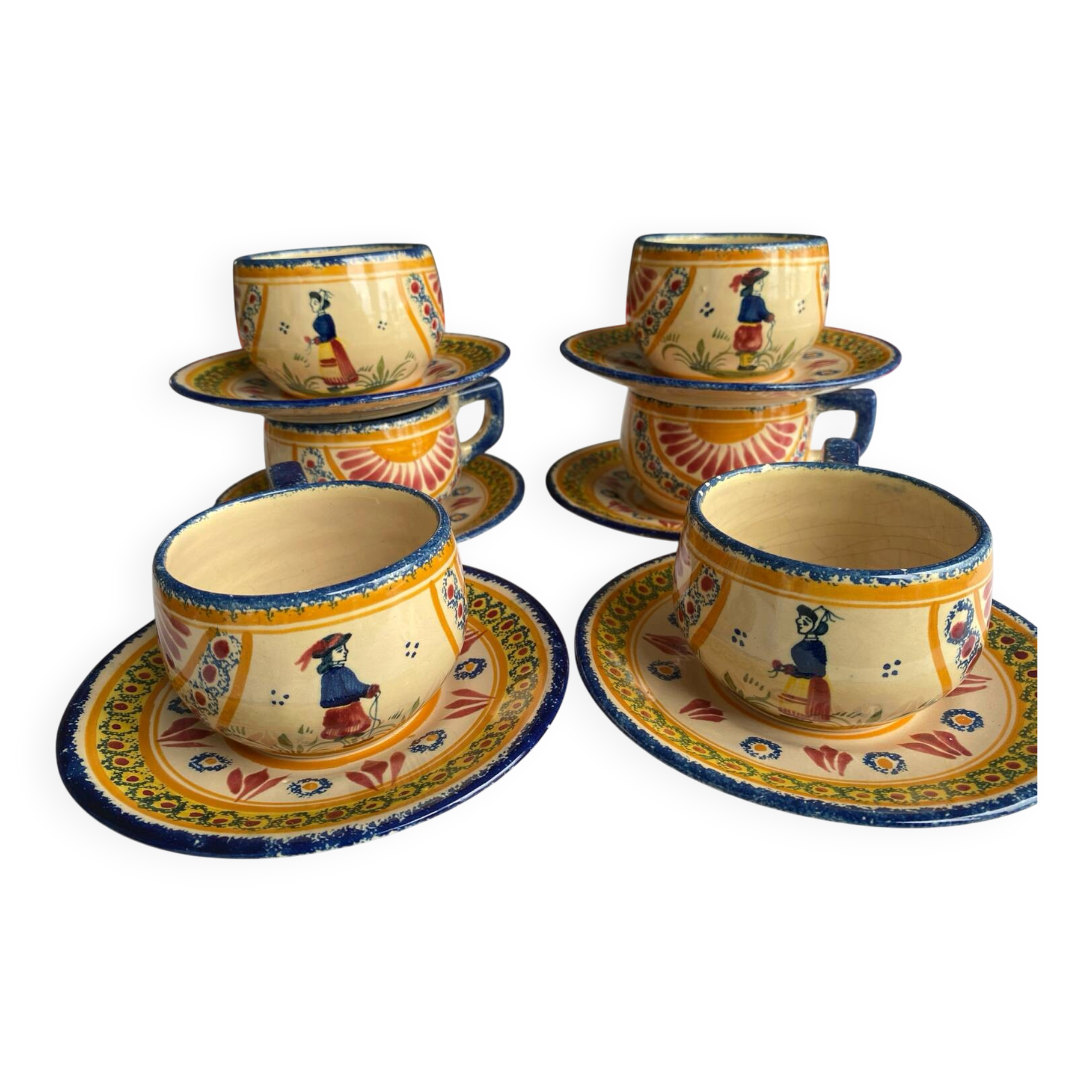 For collectors of cups and saucers from Quimper / Henriot pottery.