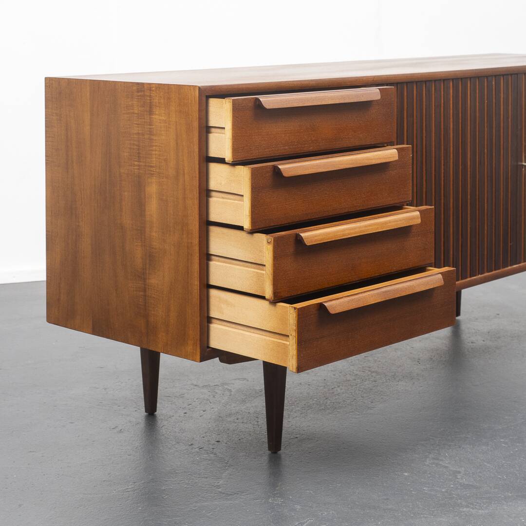 Enfilade années 60, teck, scandinave, 165cm, restauré
