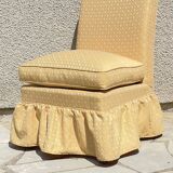 Vintage upholstered fabric toad armchair
