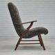 60s, Danish design, refurbished armchair, genuine sheepskin "Wellington".