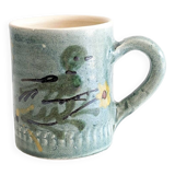 Mug artisanal en céramique vernissée signé. Saint Jorioz.
