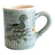Handcrafted glazed ceramic mug signed. Saint Jorioz.