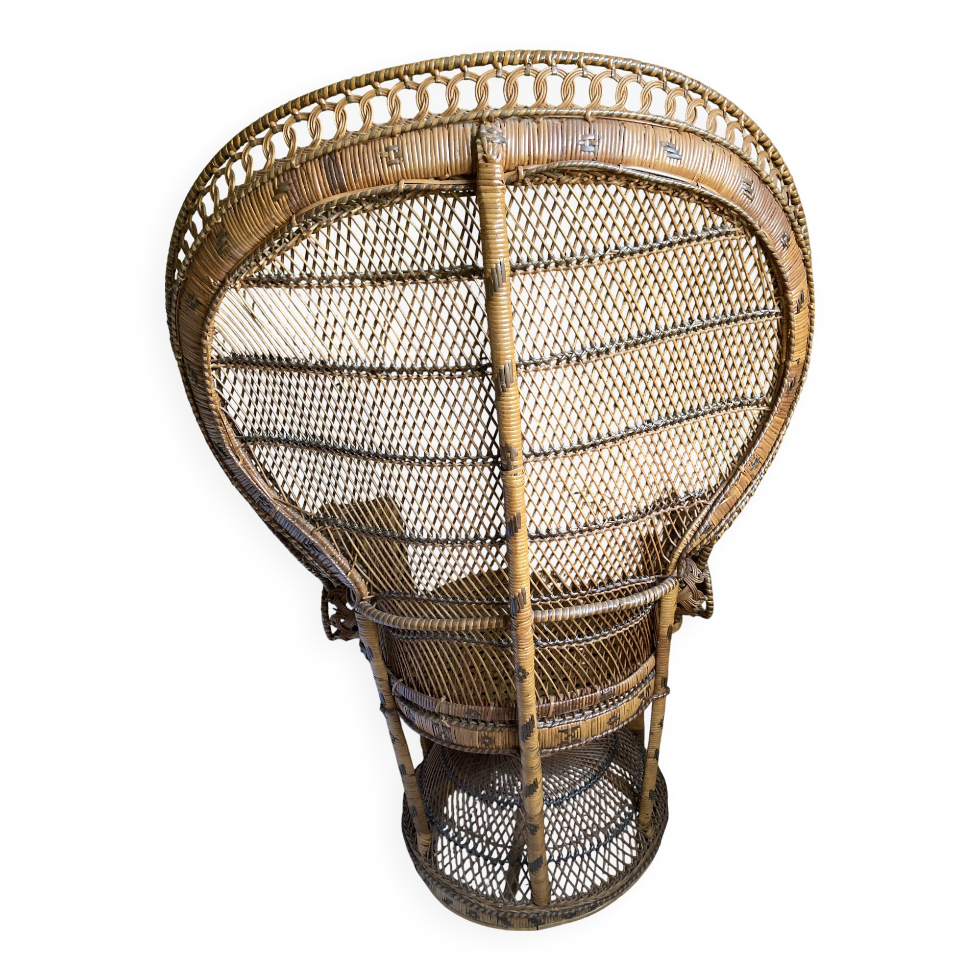 Vintage Emmanuelle rattan armchair