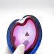 Pocket Glass Murano Flavio Poli Sommerso Fuchsia Blue 17cm