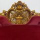Louis XV bench in red velvet and carved beech wood with gilt decoration