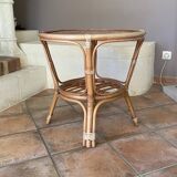 Arched rattan table and caning 1970