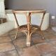 Table en rotin arqué et cannage 1970