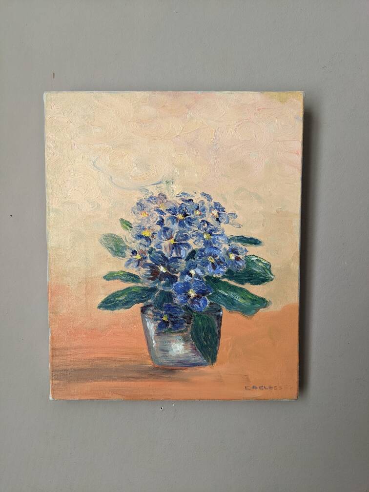 Acrylic on canvas still life bohemian countryside decoration small format