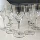 Lot of 7 x crystal glasses. Star/palmette decoration in St Louis style.
