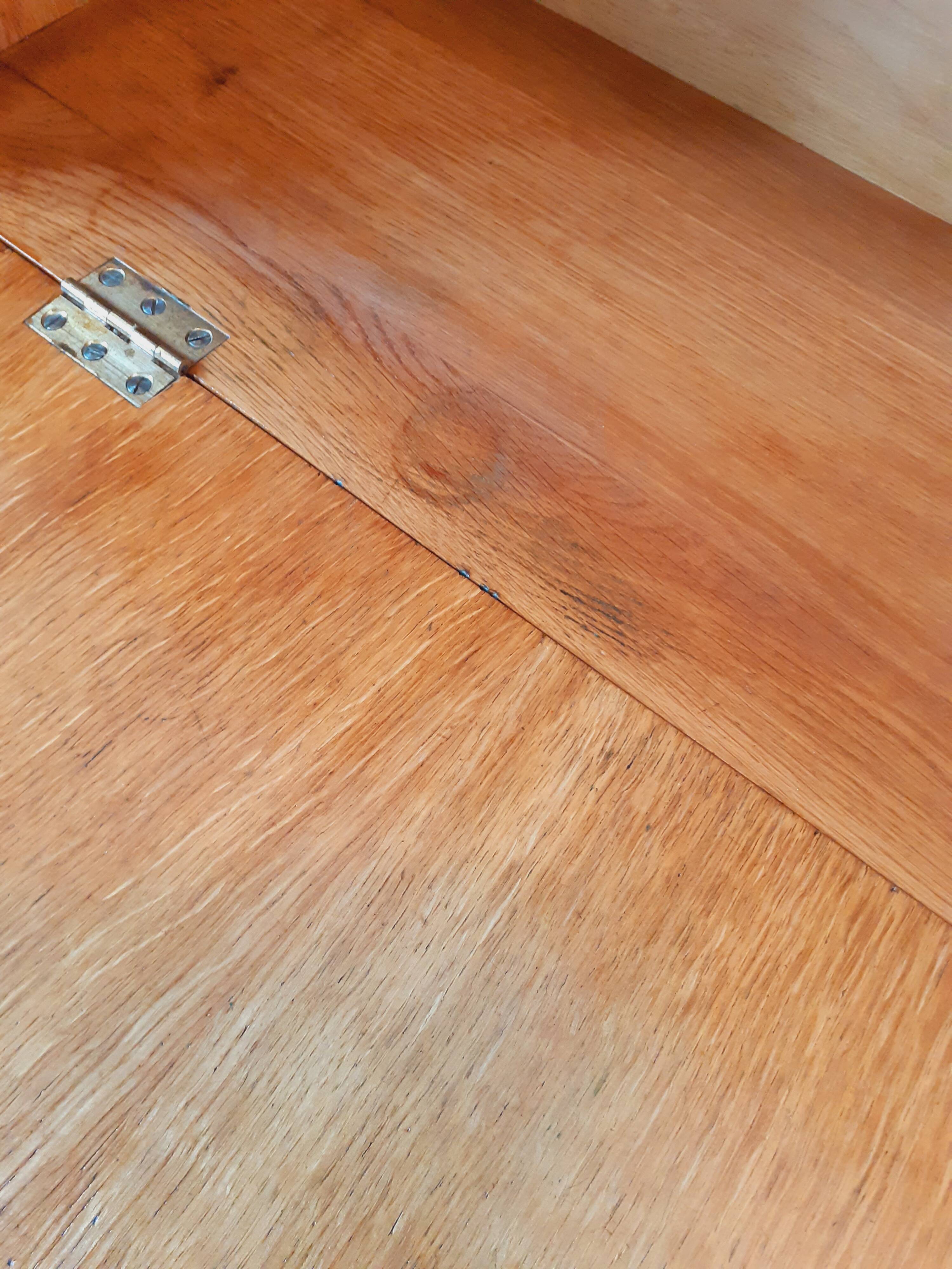 Wall-mounted oak desk from the 1950s.