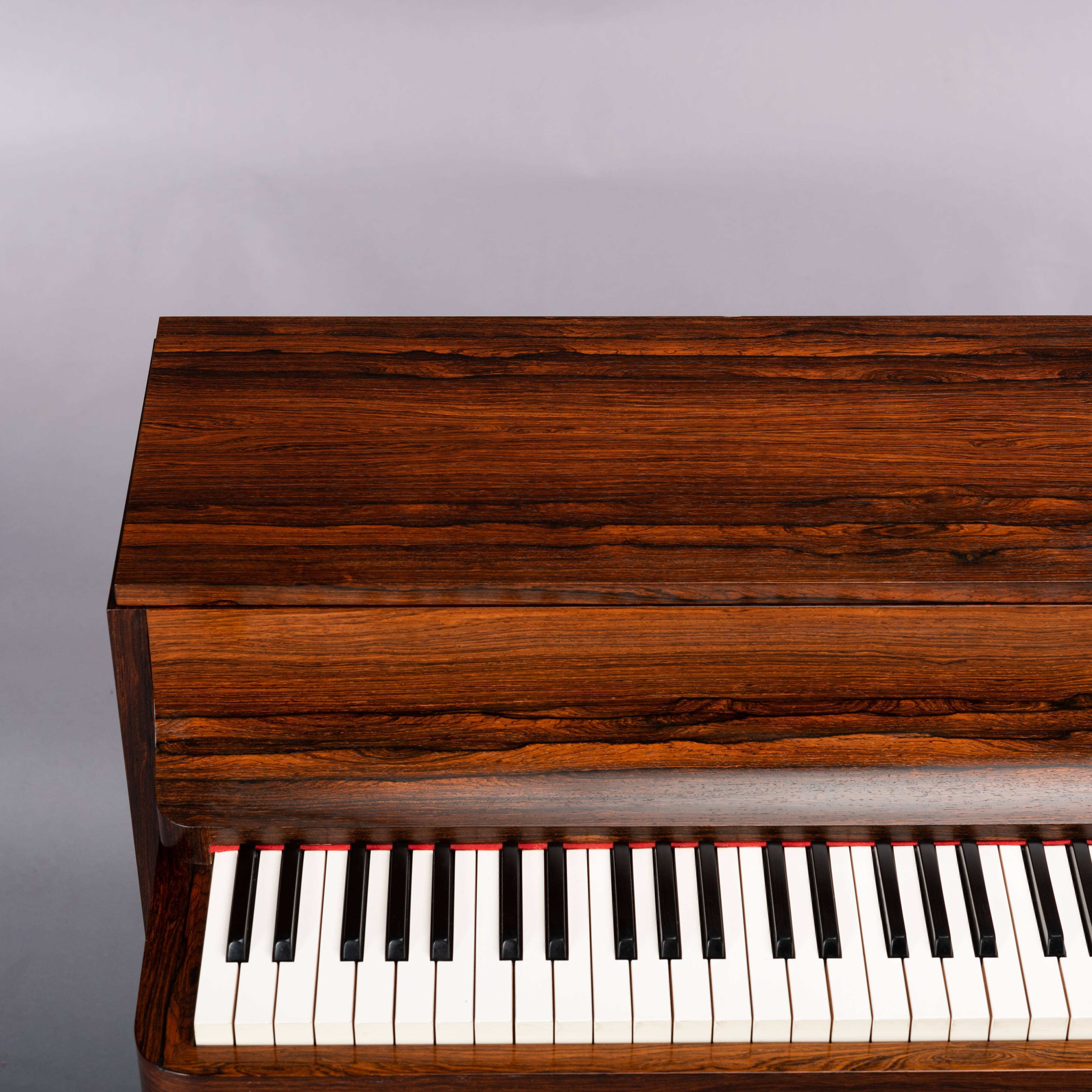 Danish midcentury pianette by Louis Zwicki in rosewood, 1950s