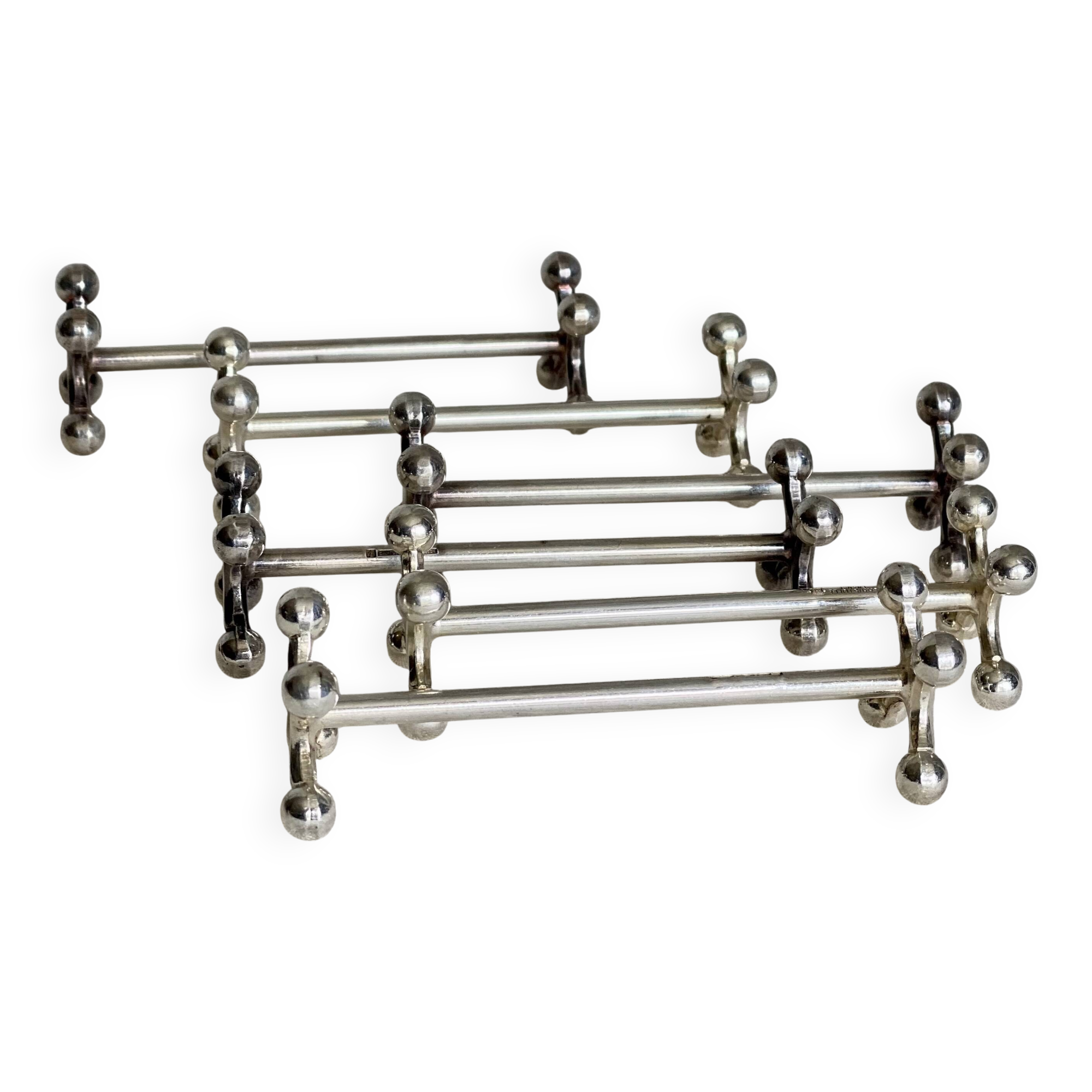 Service de 6 porte-couteaux modernistes christofle métal argenté