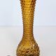 Amber yellow glass vase. d'Empoli diamond points - Year 1950 - Italy