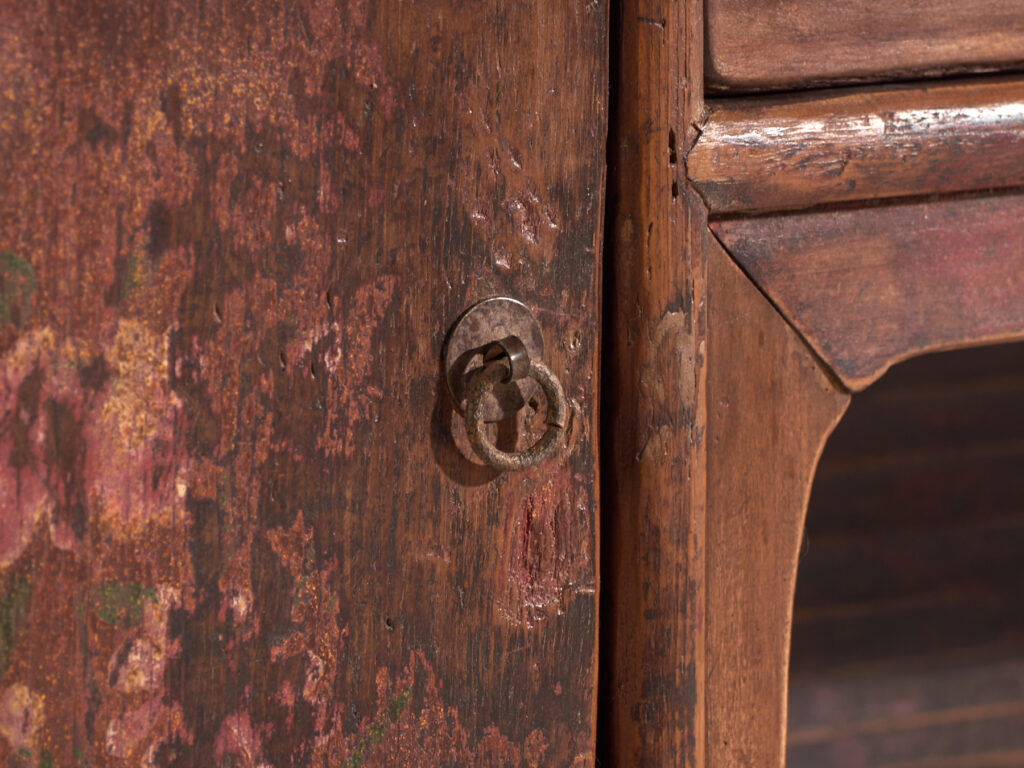Antique low cabinet painted in pine wood – China, around 1900