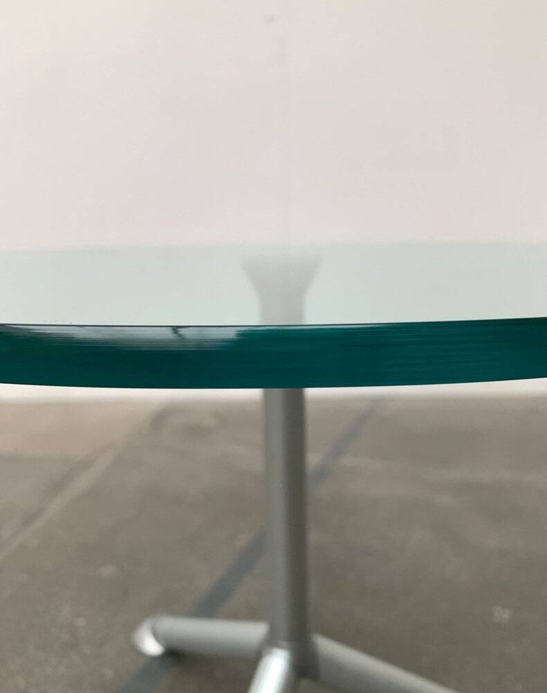 Postmodern Italian side table from the Help series in glass by Paolo Bistacchi for Albed, Milan.