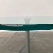 Postmodern Italian side table from the Help series in glass by Paolo Bistacchi for Albed, Milan.