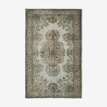 Hand-Knotted Vintage Oriental 1980s 177 cm x 280 cm Grey Rug