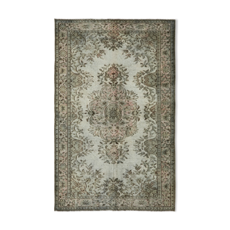 Tapis vintage oriental 1980s noué à la main 177 cm x 280 cm gris