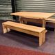 Bench and table set Charlotte Perriand model "les Arcs"