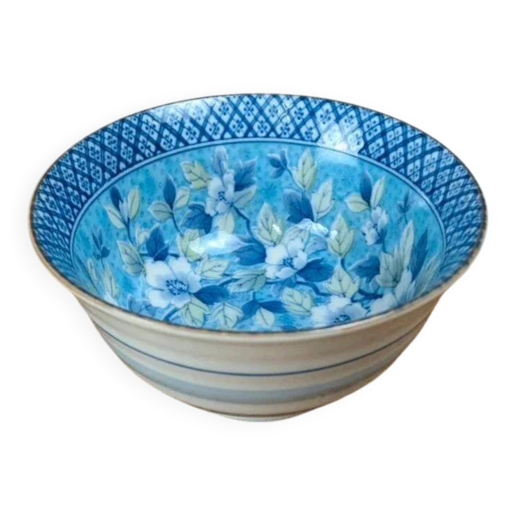 Small Asian bowl with blue floral decoration – Porcelain