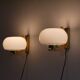 1970 brass and glass sconces pair